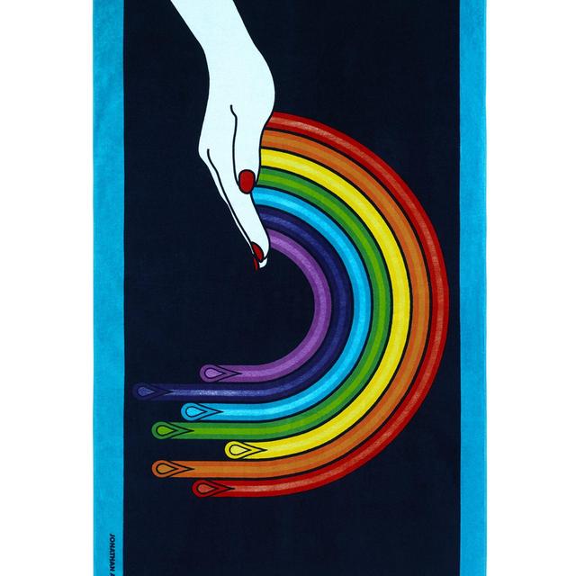 Jonathan Adler Drip Rainbow Cotton Beach Towel