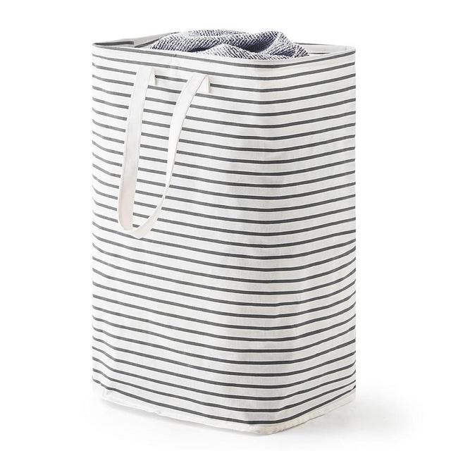 72L Freestanding Laundry Hamper, Collapsible Waterproof Clothes Basket with Easy Carry Long Handle, Washing Bag for Clothes, Toys Grey