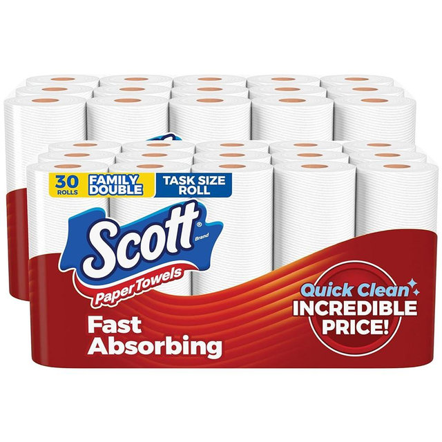 Scott Paper Towels, Task Size, 30 Family Double Rolls (119 Sheets Per Roll)