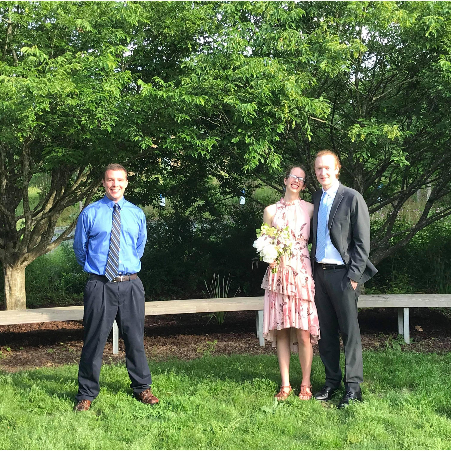 Laura and Dan with groomsman Jason