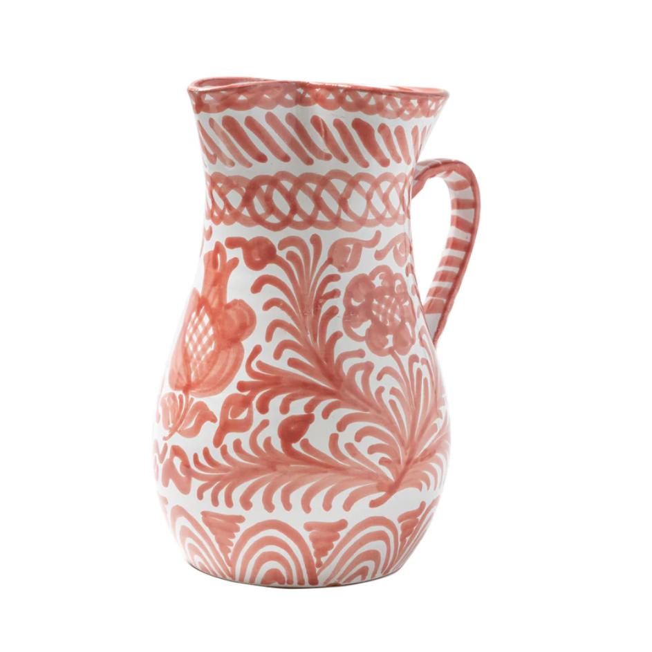 Large pitcher with hand painted designs