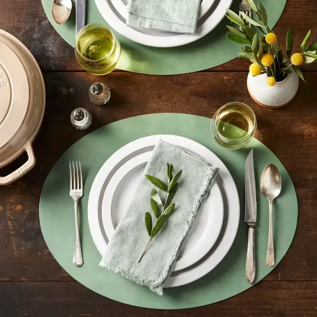 Sage Oval Reversible Placemats