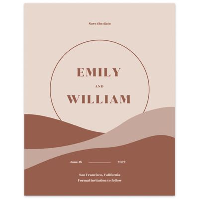 Light Mocha, Red Wedding Digital Save the Date - Hernando Classic