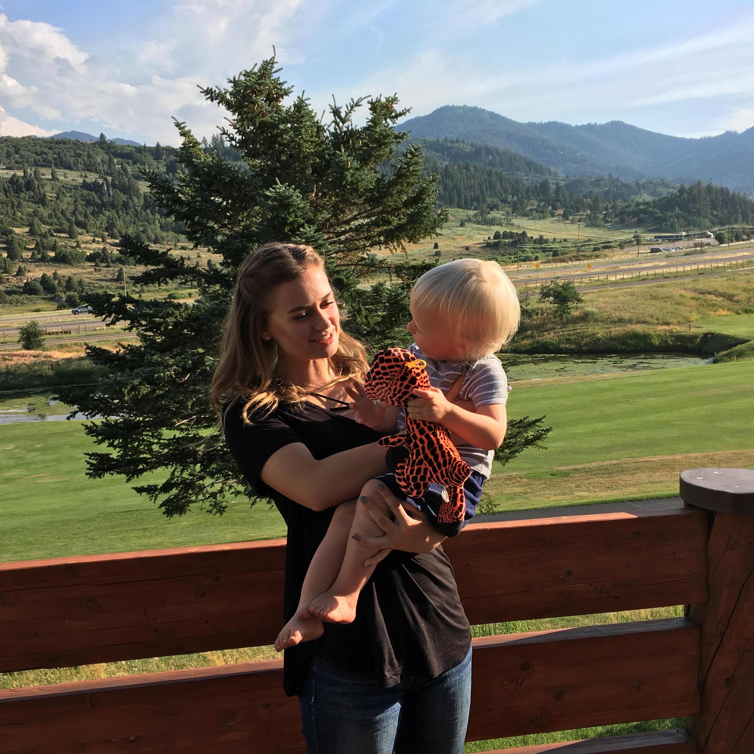 Becca and James, her future nephew! Down in Park City visiting from Wisconsin.