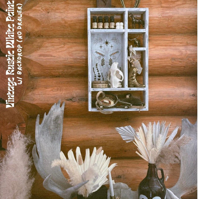 Handmade Wooden Apothecary Shelf, Moth Design, Essential Oil & Crystal Display