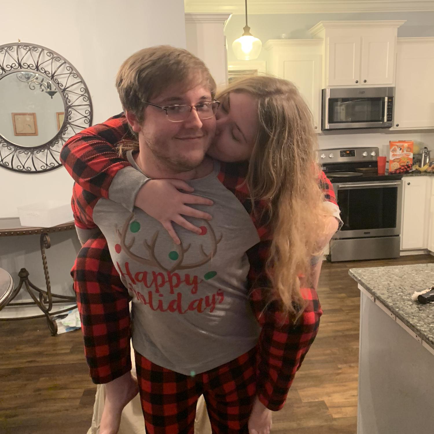 Christmas fun at Evan's mom's house! Matching PJ's for the win! 11.17.20.