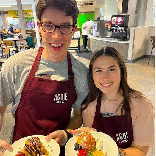 Aggie Dining cooking class, we made fried ice cream!