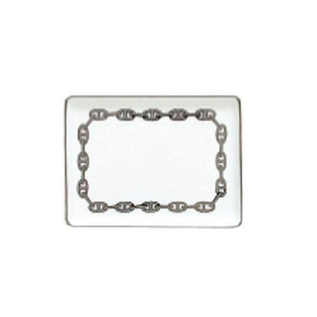 Hermès Chaîne D’Ancre Platinum Small Rectangular Tray