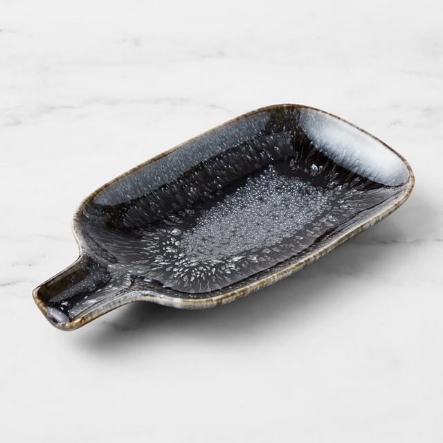 Cyprus Reactive Glaze Spoon Rest, Black