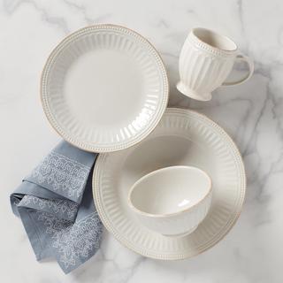 French Perle Groove 4-Piece Place Setting, Service for 1
