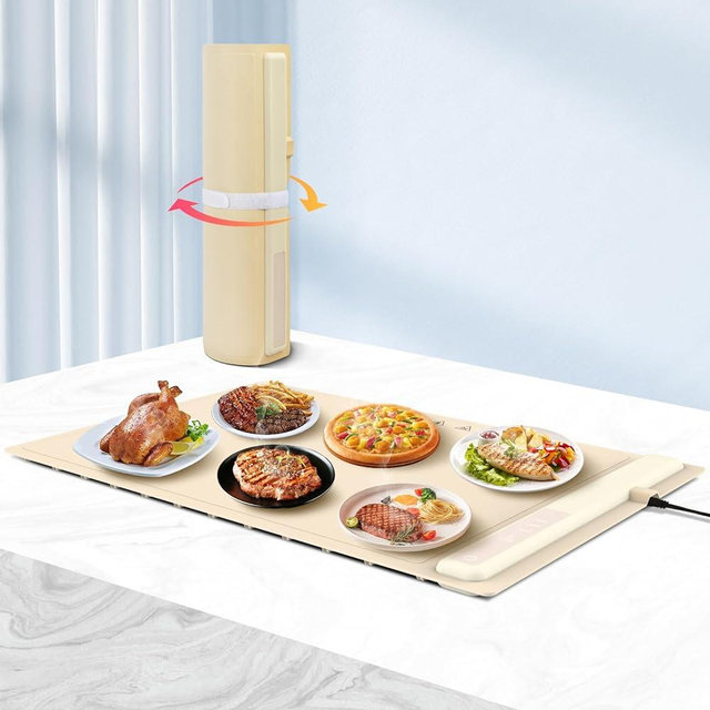 Electric Warming Tray with Adjustable Temperature, Flexible Food Warmer Fast Heating, Portable Electric Warming Hot Plates Trays to Keep Food Warm for Parties Buffets, Restaurants, Dinners(24x16in)