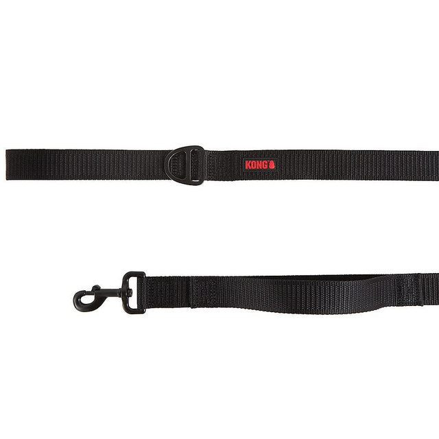 KONG Max HD Traffic Handle Ultra Durable Quick Control Leash 6' (Black)