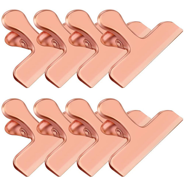 FINDMAG 8 Pack Chip Clips Food Bag Clips Heavy Duty Food Bag Clamp, 3 Inch Wide Stainless Steel Chip Clips Metal Hinge Clip File Clamps