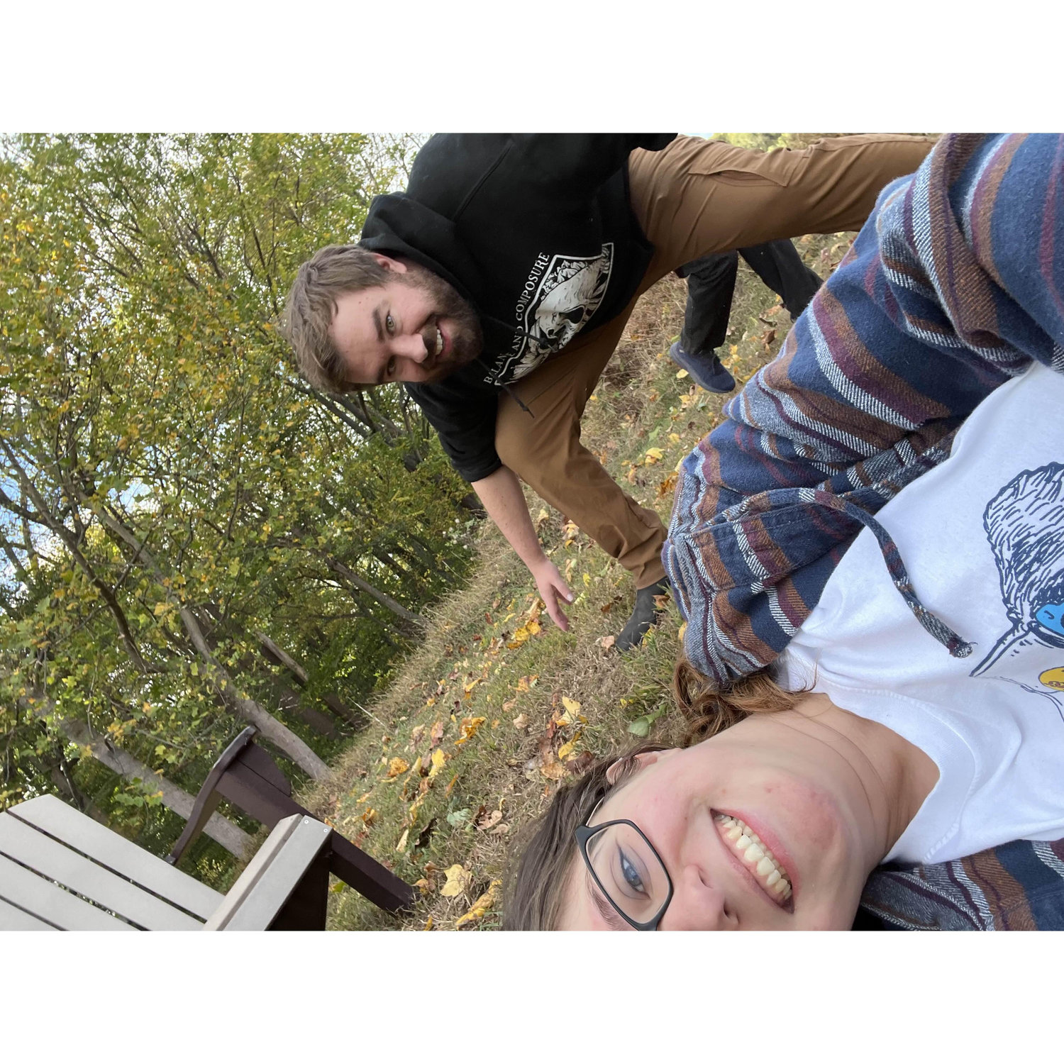 Goofing around at Ashland Nature Center with family