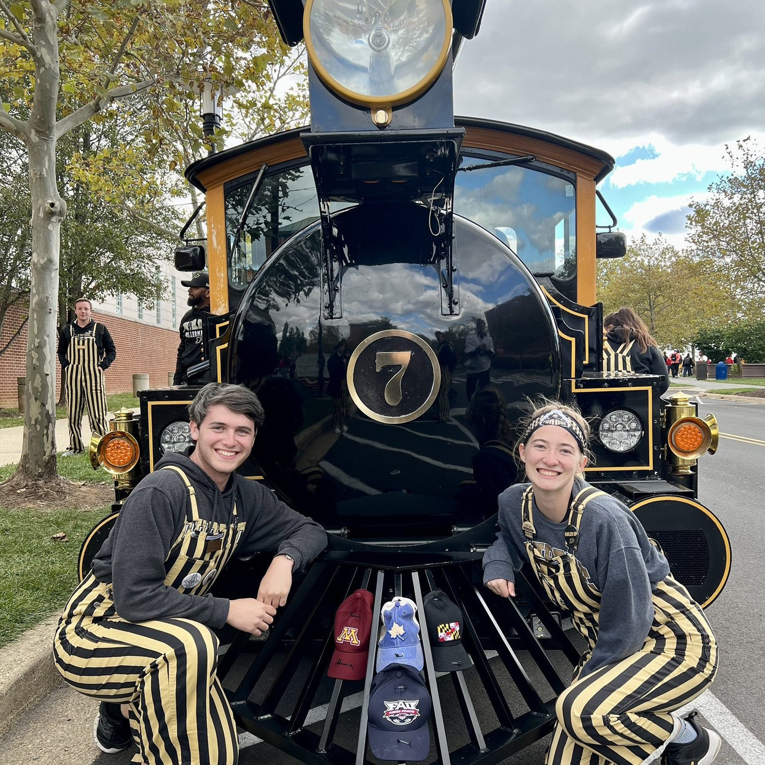 Posing with the Boilermaker Special at the University of Maryland after a 31-29 win. This was a special trip back to Alex's home area.