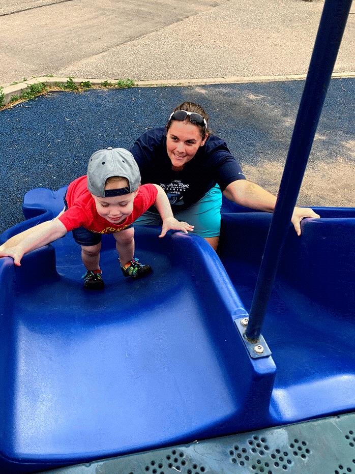 Ivy might just be a big kid . . . She had no trouble winning friends with LJ (who is 2!)