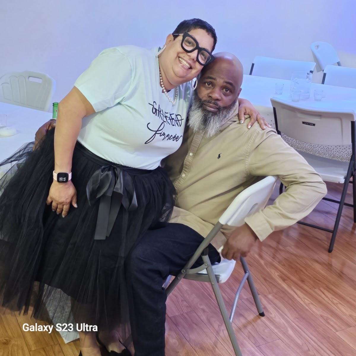 Moments before our engagement party! - October 2023