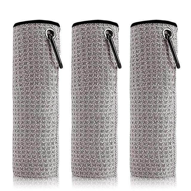 DALLAHASEE 3 Pack Golf Towel, Golf Towels for Golf Bags for Men - Disc Golf Towel with Clip for Men - Waffle Pattern – Machine Washable and Super Absorbent Microfiber Golf Bag Towels, 16 x 16 Inches