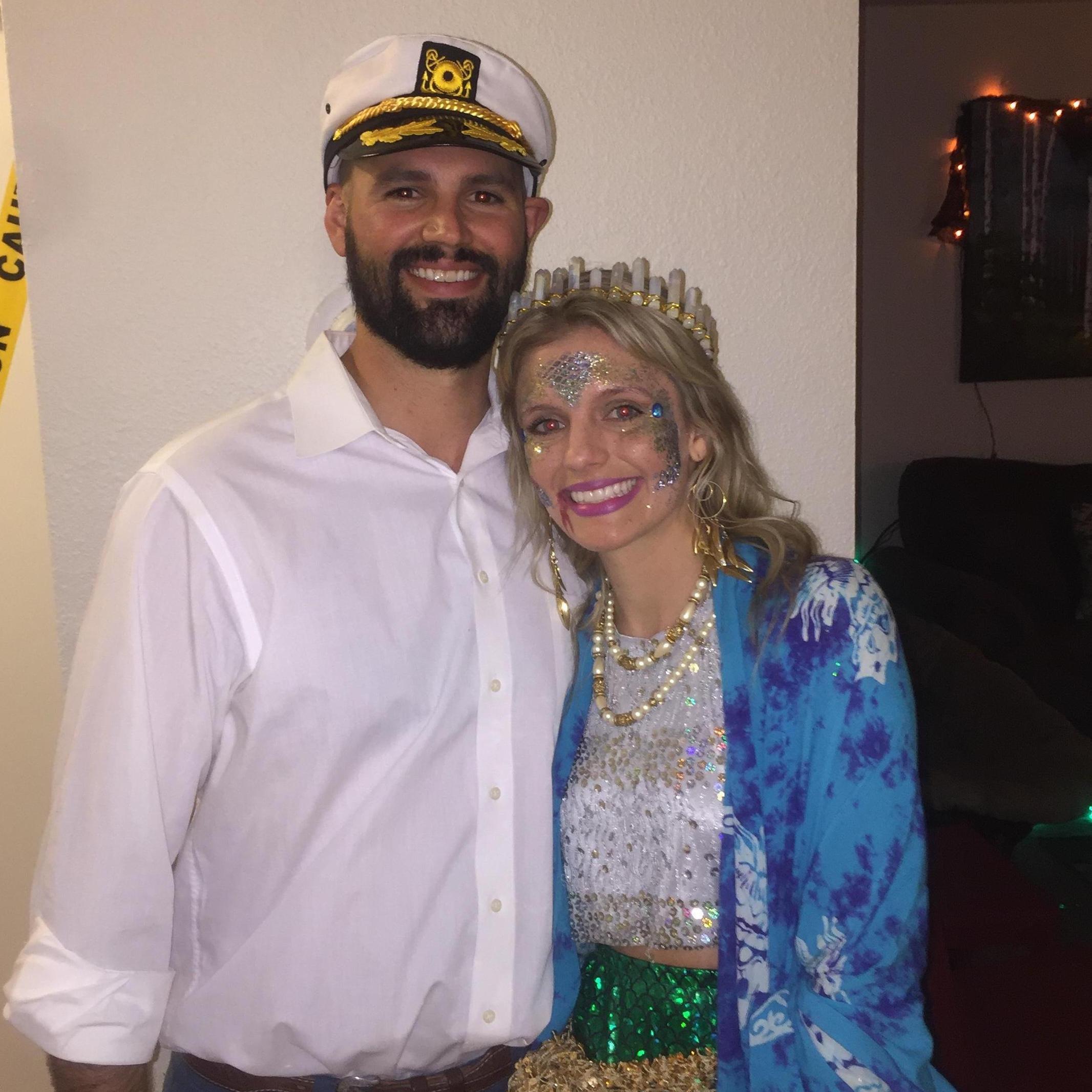 Halloween 2019. Kylie was a mermaid and AJ was the lucky seaman who caught her!
