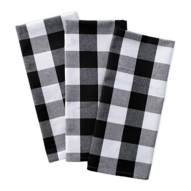 DII Buffalo Check Kitchen Towels in Black/White (Set of 3)