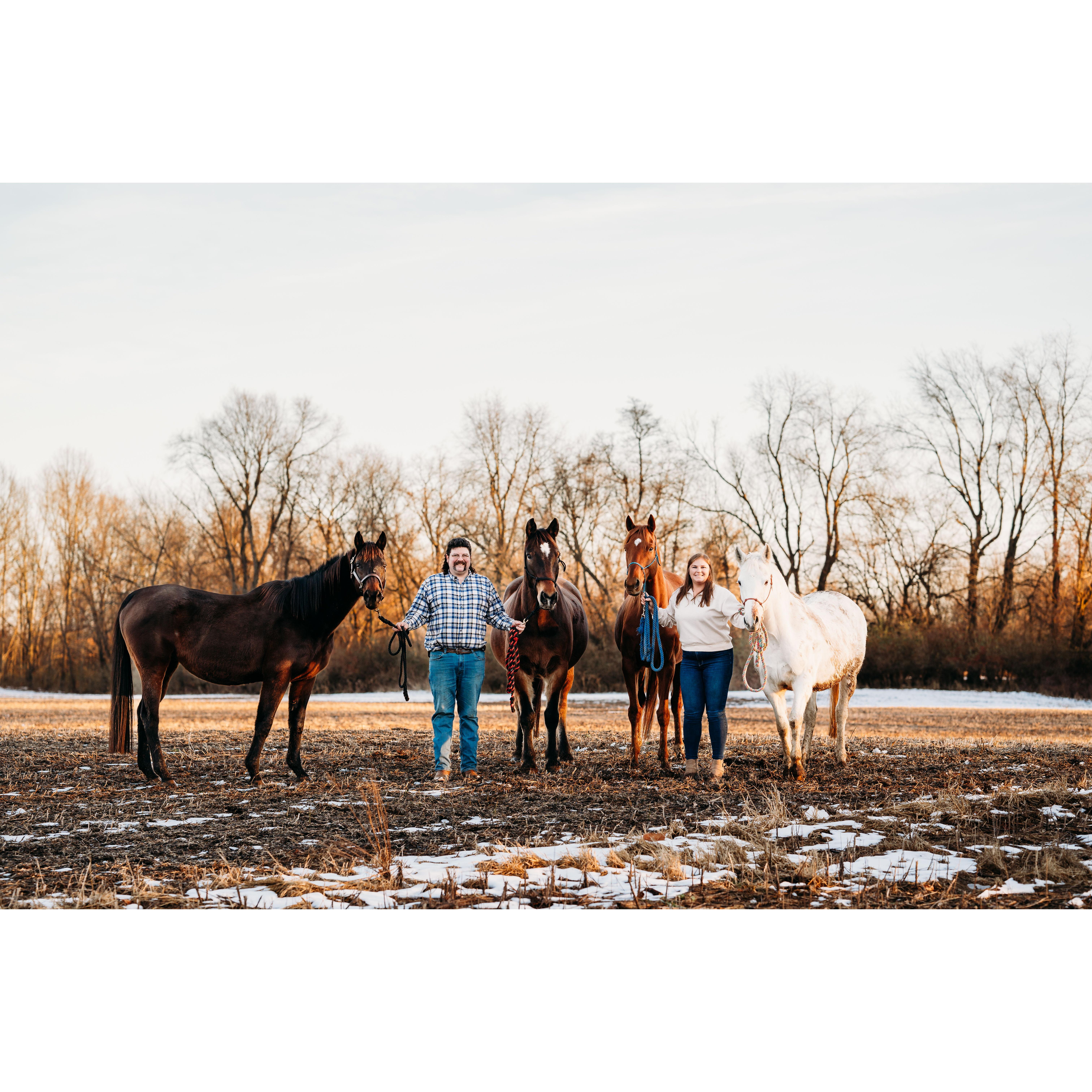 Engagement photos in December 2024, and of course we included our fur "kids!"