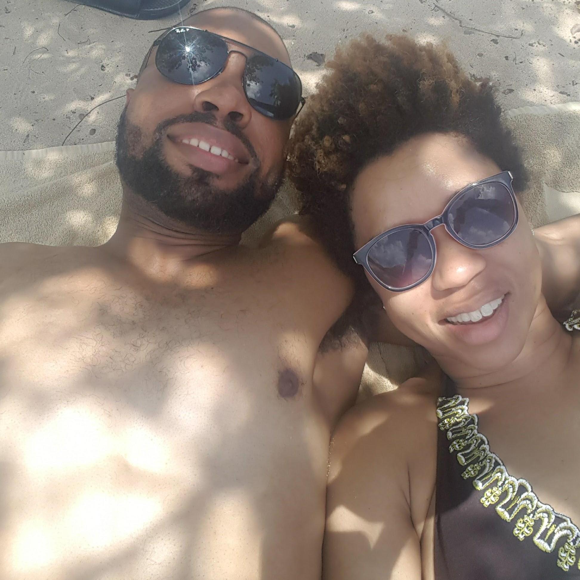 Enjoying some sun on the beach in Antigua for Frank's 30th birthday!