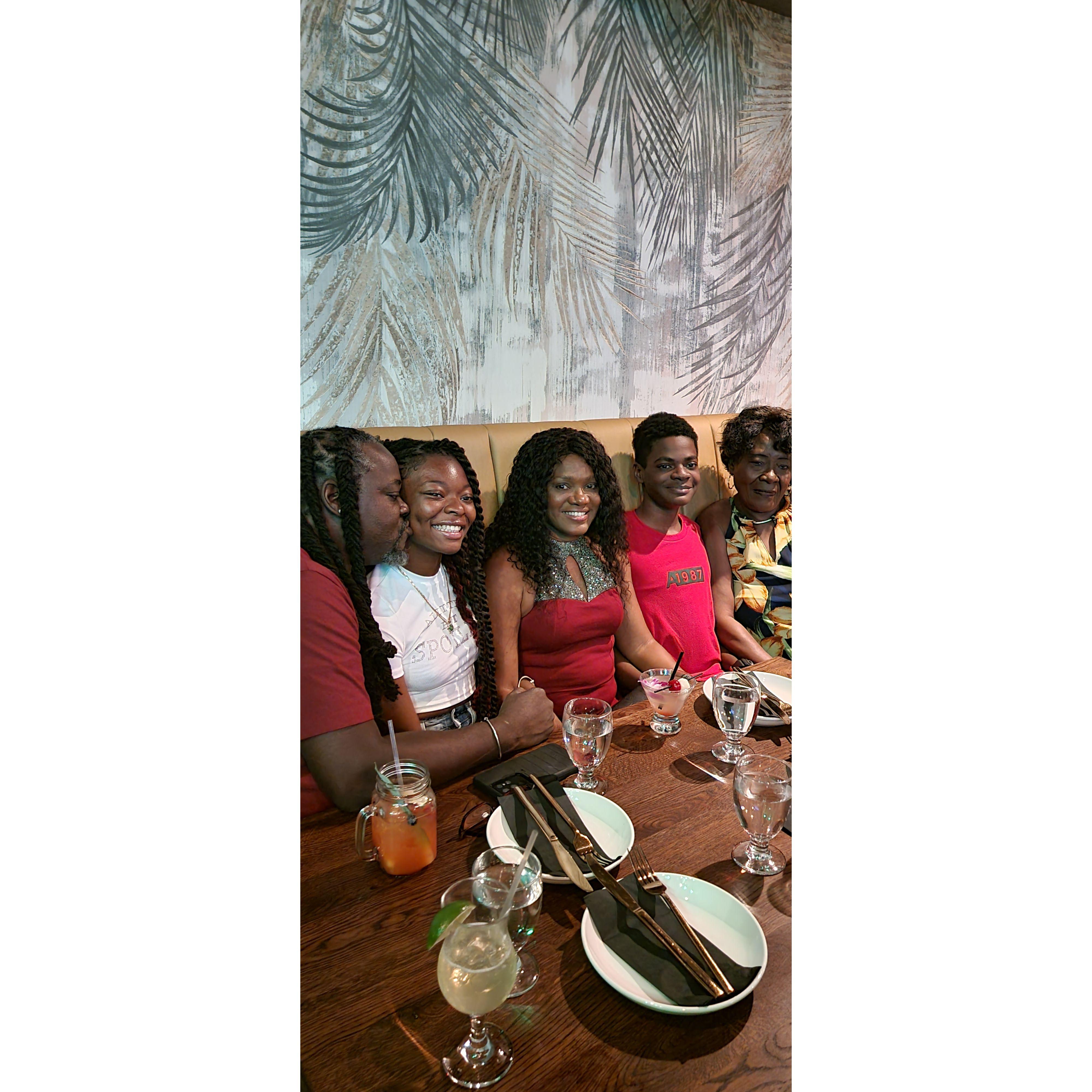 Family at Bear Birthday Dinner 2023