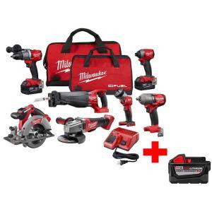 M18 FUEL 18-Volt Lithium-Ion Brushless Cordless Combo Kit (7-Tool) with Free M18 9.0Ah Battery