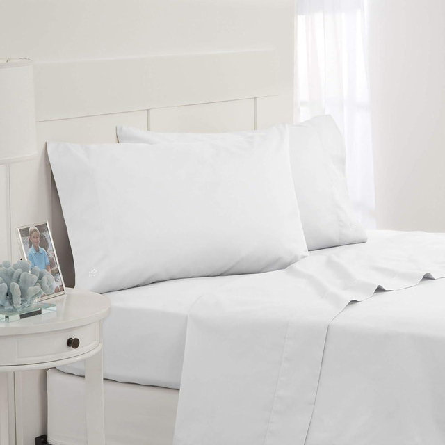 Southern Tide 1S36729 Cotton Twill Queen Size Sheet Set, White