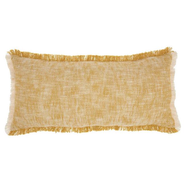 14"x30" Life Styles Woven Fringe Throw Pillow Mustard - Nourison