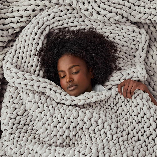 Bearaby Weighted Blanket 15 lbs (40"x72") – Moonstone Grey Blanket Recycled Polyester – Eco-Friendly, Heavy Throw for Adults – Soft, Breathable, Sustainable Comfort