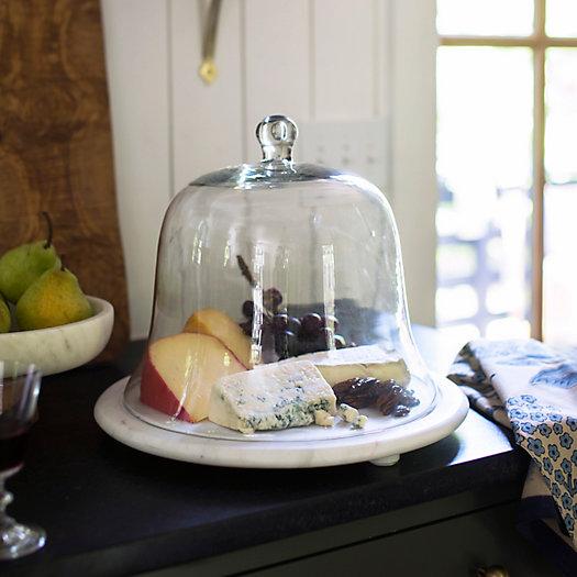 Marble & Glass Serving Cloche