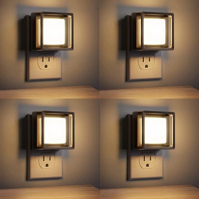 LED Night Light, DORESshop Night Lights Plug Into Wall [4 Pack] with Dusk-to-Dawn Sensor, Dimmable Nightlights, Adjustable Brightness for Bathroom, Hallway, Bedroom,Kids Room,Stairway,Soft White 3000K