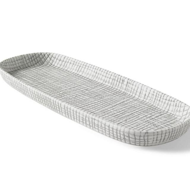 Pasha Porcelain Tray, Gray