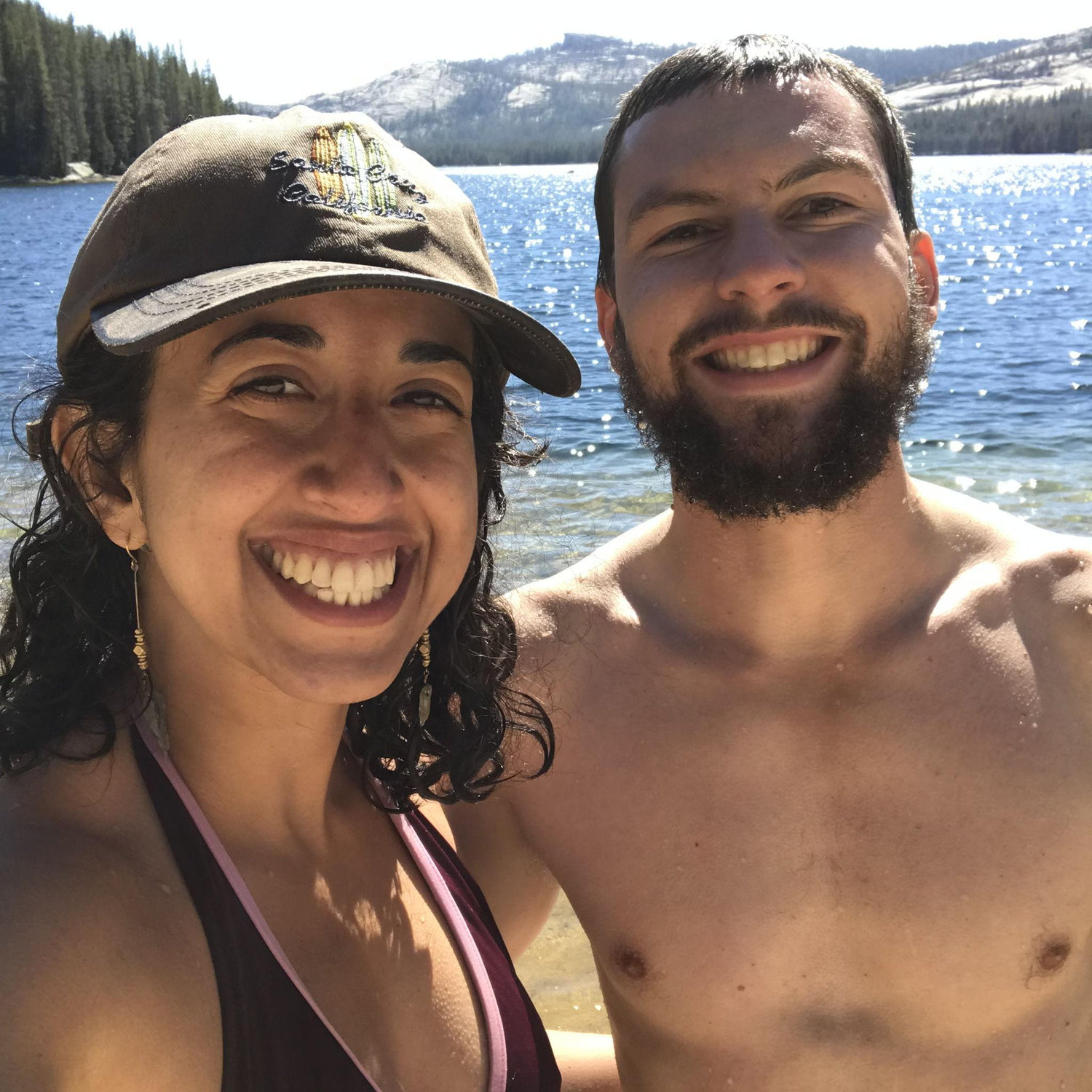 Tenaya Lake, Yosemite National Park.  Visiting Dan midway through his PCT hike, 2019