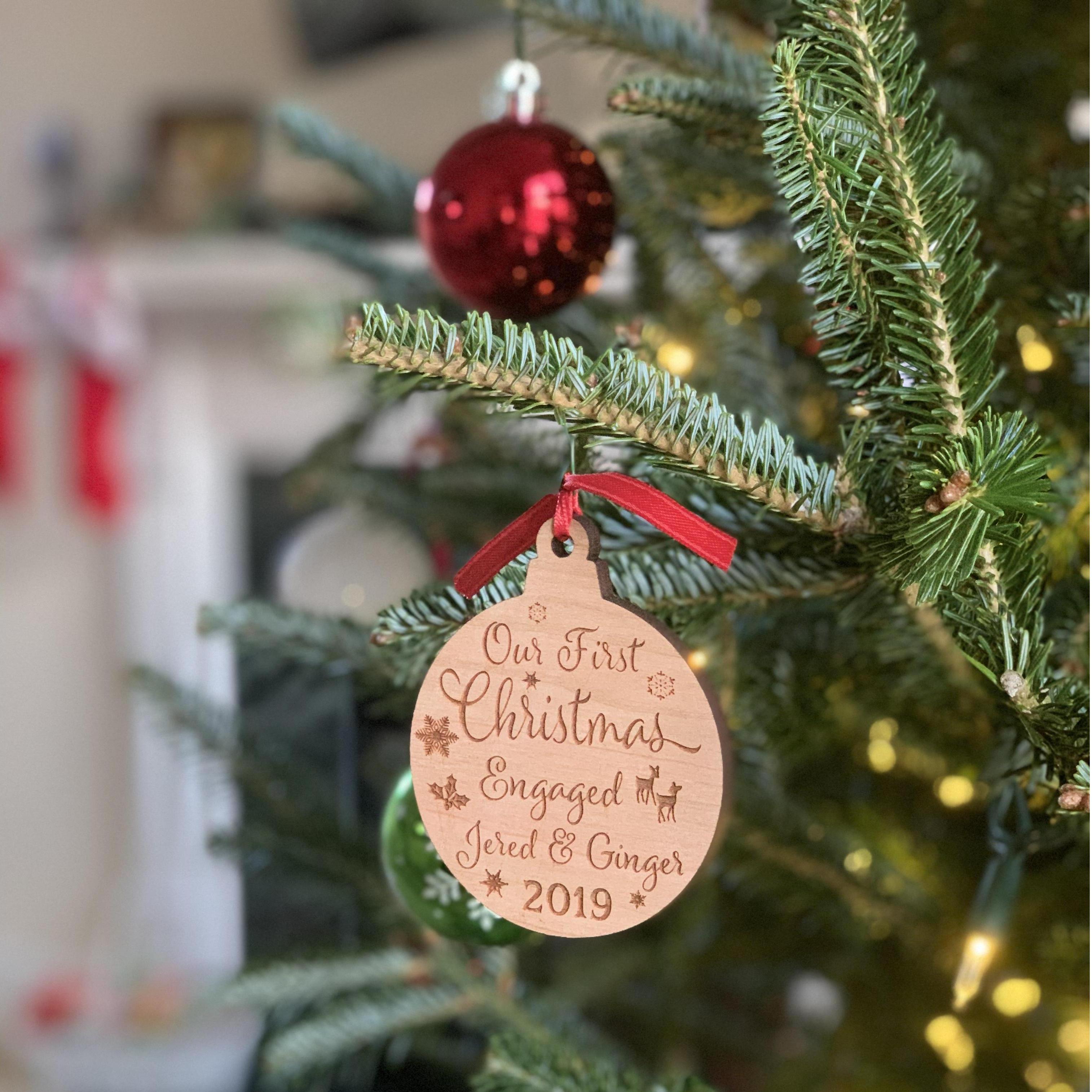 Our First Christmas Engaged Ornament