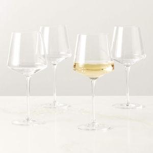 CB2 Muse Modern White Wine Glass Set of 4