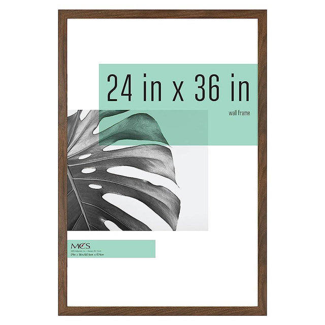 MCS Studio Gallery Frame, Walnut Woodgrain, 24 x 36 in, Single