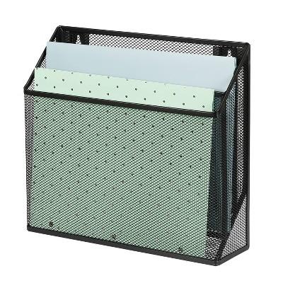 Mesh Hanging File Sorter with Keyholes Black - Made By Design&#8482;