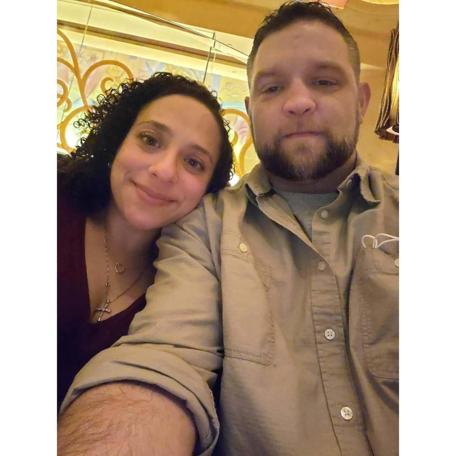 March 2021 - Our first picture together on our first official date at Cheesecake Factory.