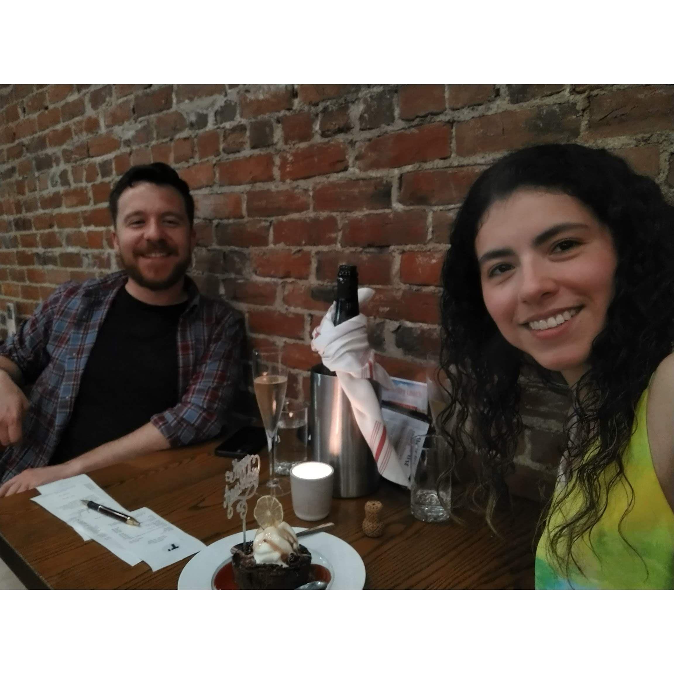 First Month of being his girlfriend! Having dinner at one of our favorites spots Tappas 529 in Melrose