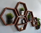 Set of 6 Hexagon Shelves, Hexagon Shelves,...