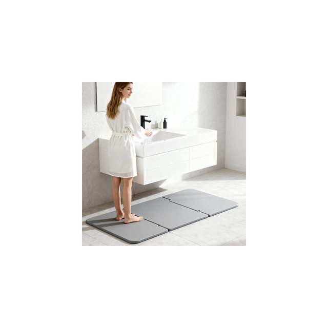 24x16Inch Fast Drying Diatomite Bath Mat,Bathroom Rug with Non-Slip Backing,Highly Absorbent Stone Shower Mat for Bathroom,Kitchen,Entryway