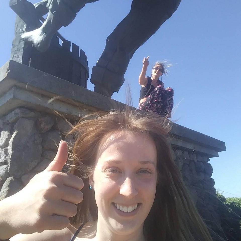 Janet & Natasha 
Grape Crusher Statue Napa