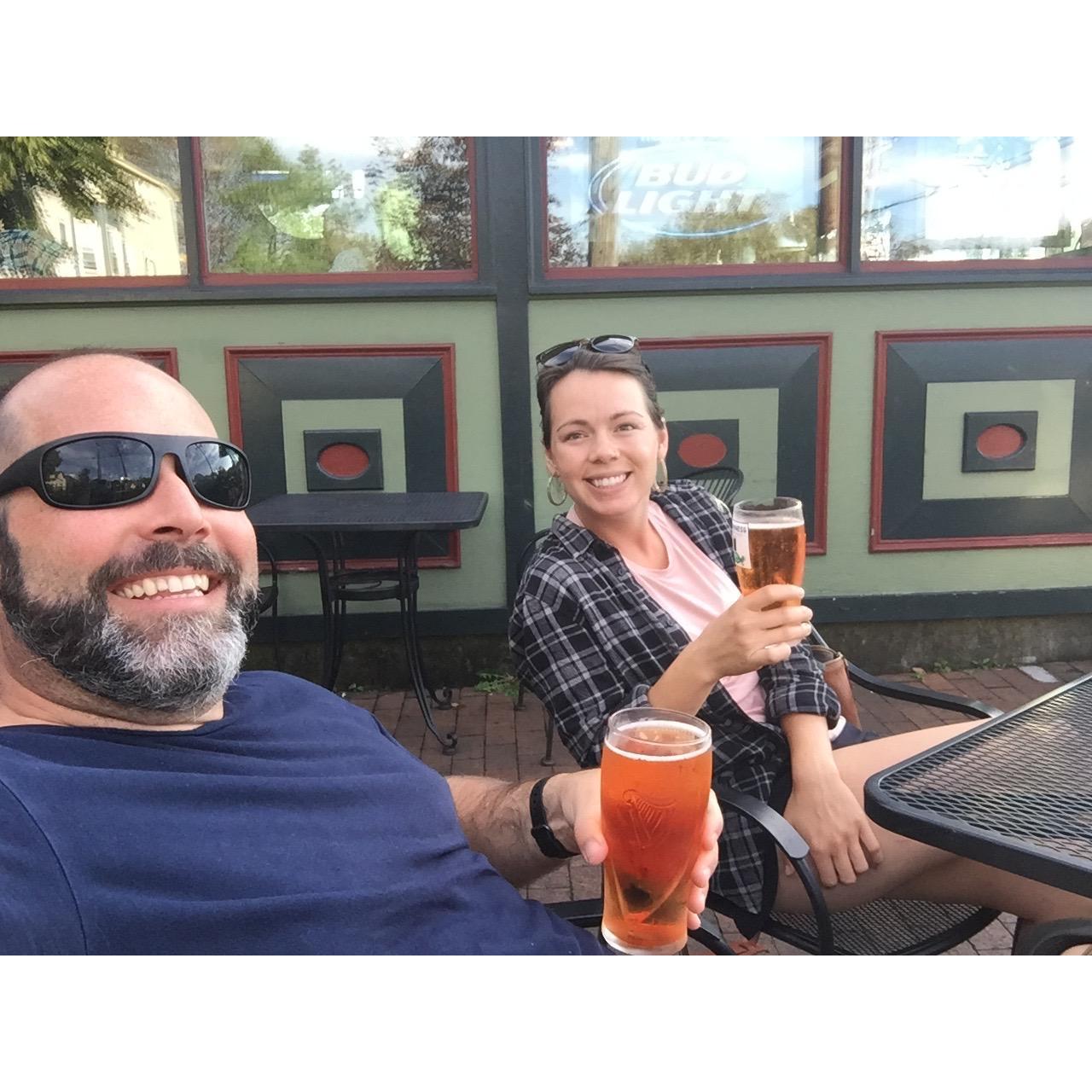 Exploring Syracuse, our new home. Here we are at one of the Irish bars in the Irish neighborhood called Tipperary Hill.
