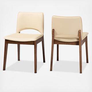 Afton Mid-Century Modern Dining Chair, Set of 2