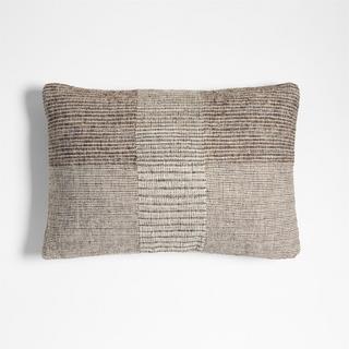 Textured Woven Stripes Lumbar Throw Pillow