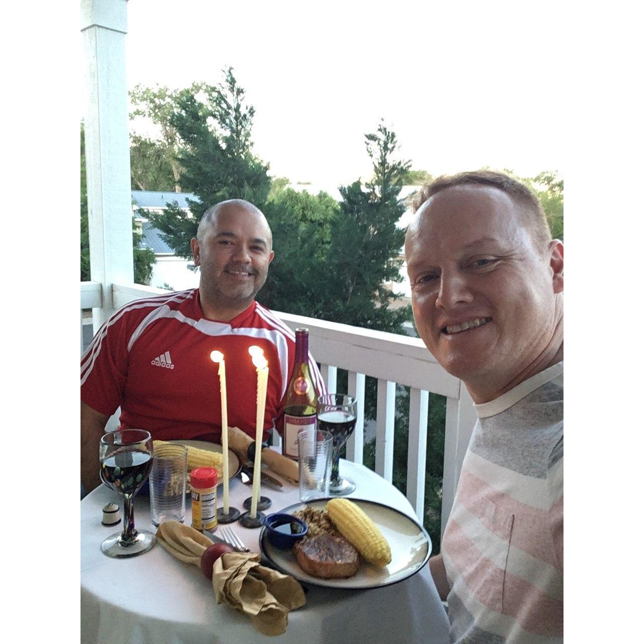 Dinner at Roland's house sometime during 2017