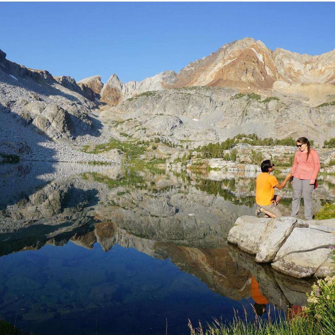 Knick proposed on a backpacking trip on the shores of Lake McGee