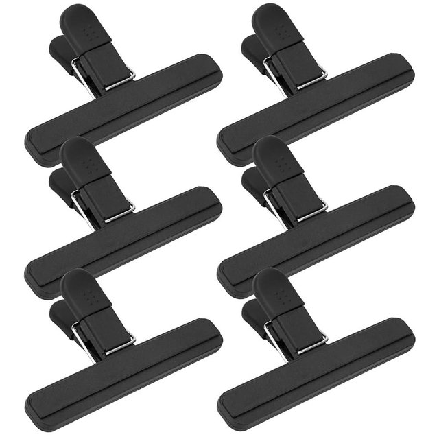 EWOID Chip Clips, 6 Pack Large Food Clips, Snack Bag Clip, Plastic Heavy Duty Seal Grips for Food Storage, Home, Office and More(6 x 3.5 Inch)